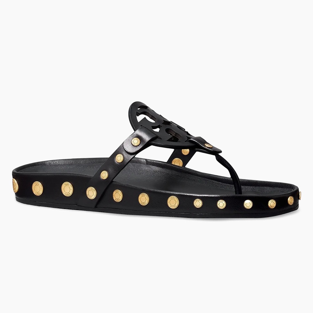 Tory Burch Miller Cloud Coin Sandal Black